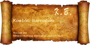 Komlós Barnabás névjegykártya