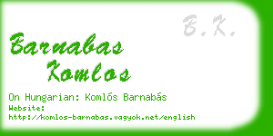 barnabas komlos business card