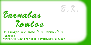 barnabas komlos business card